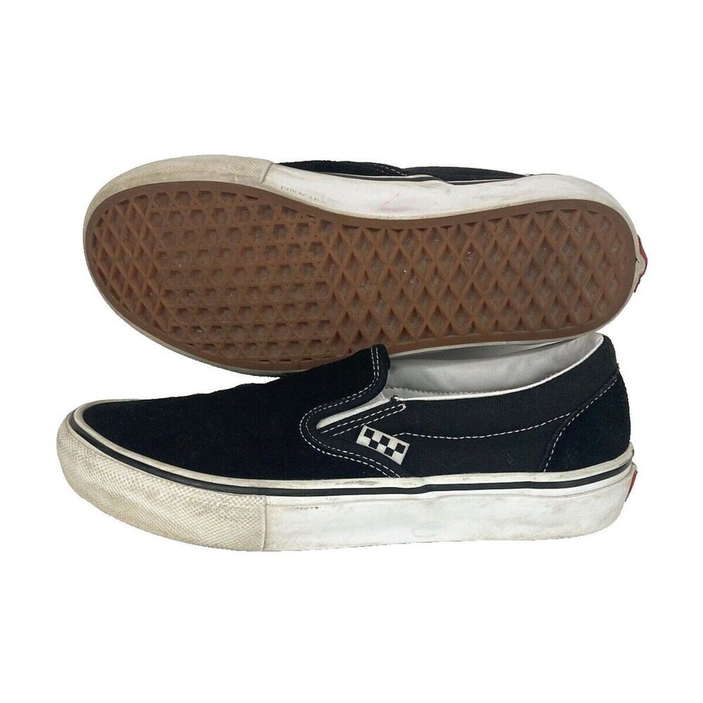 Vans Classic Popcush - Men's Sz 7.5 - Black Suede - Low Skate Shoes - 500714